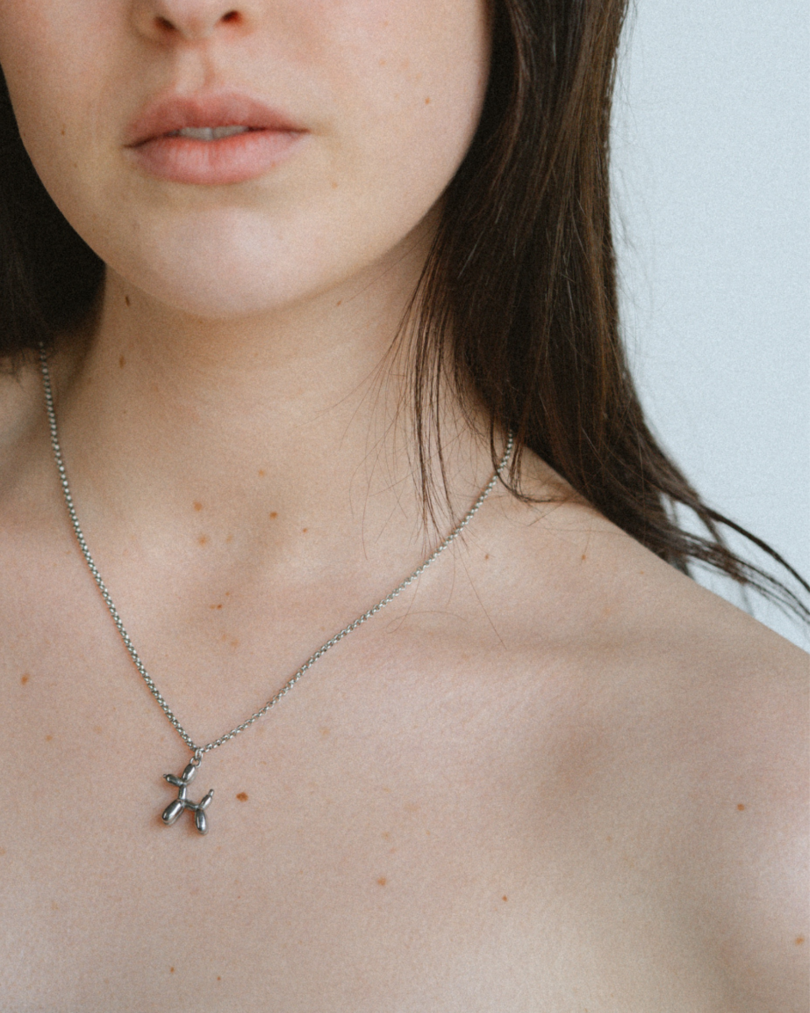 Balloon Dog Necklace - Silver