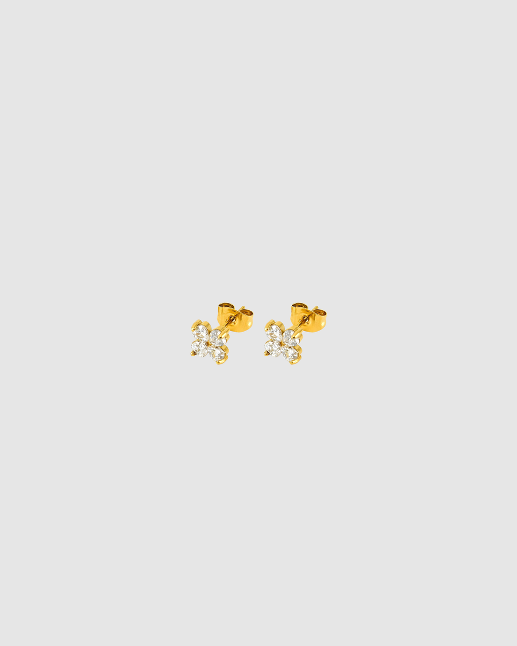 Clover Studs- Diamante