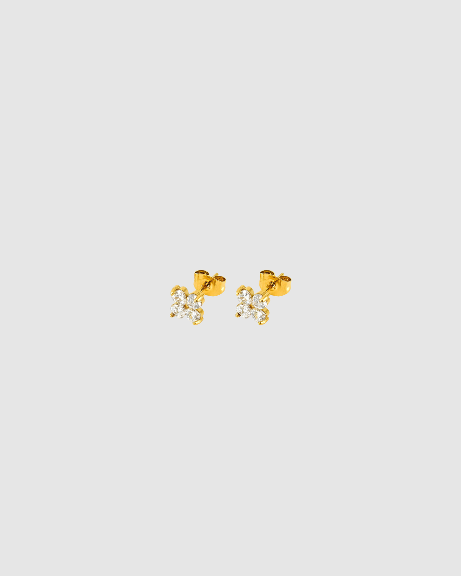 Clover Studs- Diamante