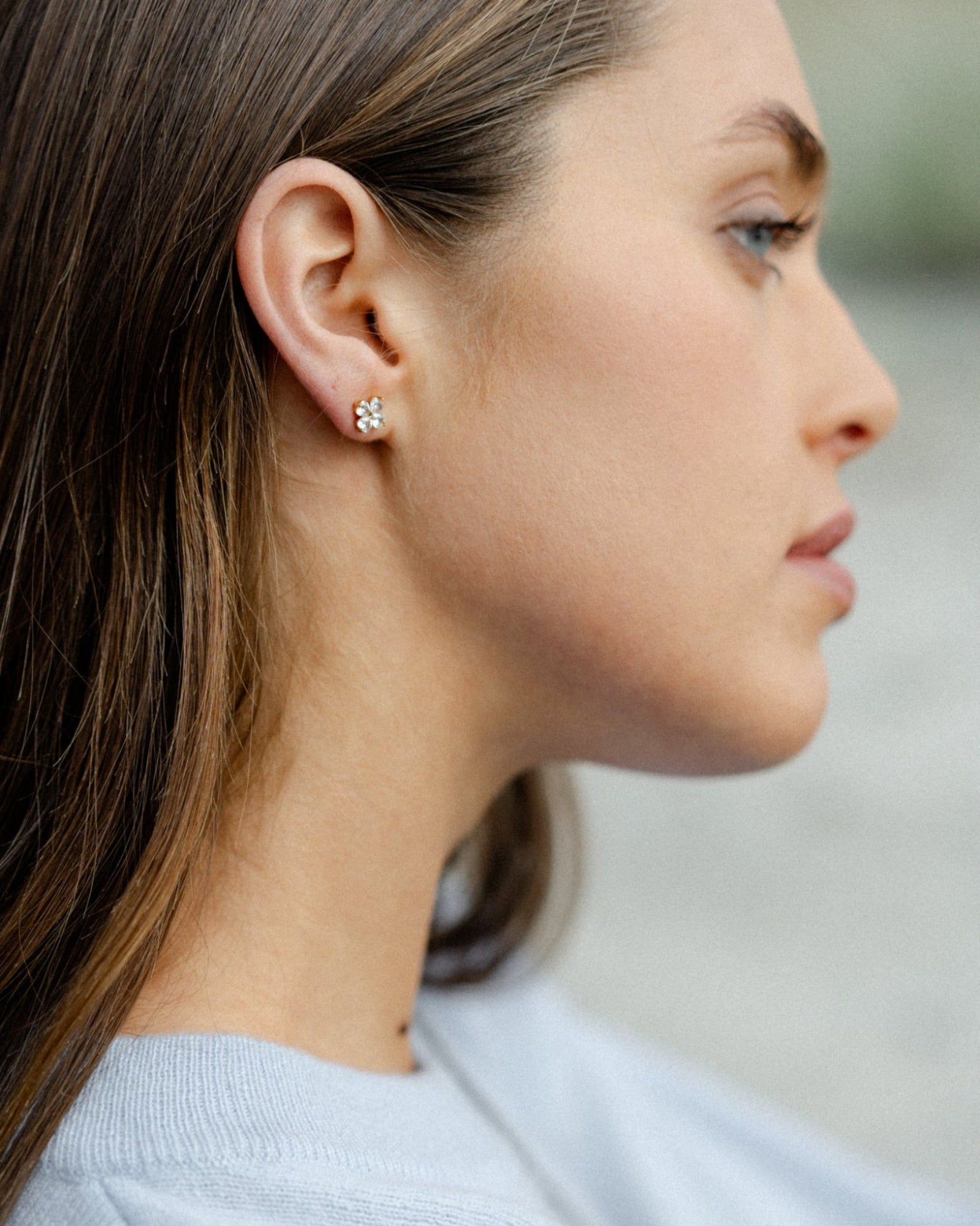 Clover Studs- Diamante
