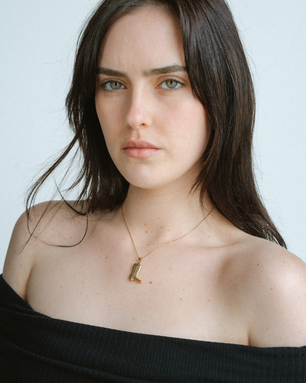 Cowboy Boot Necklace - Gold