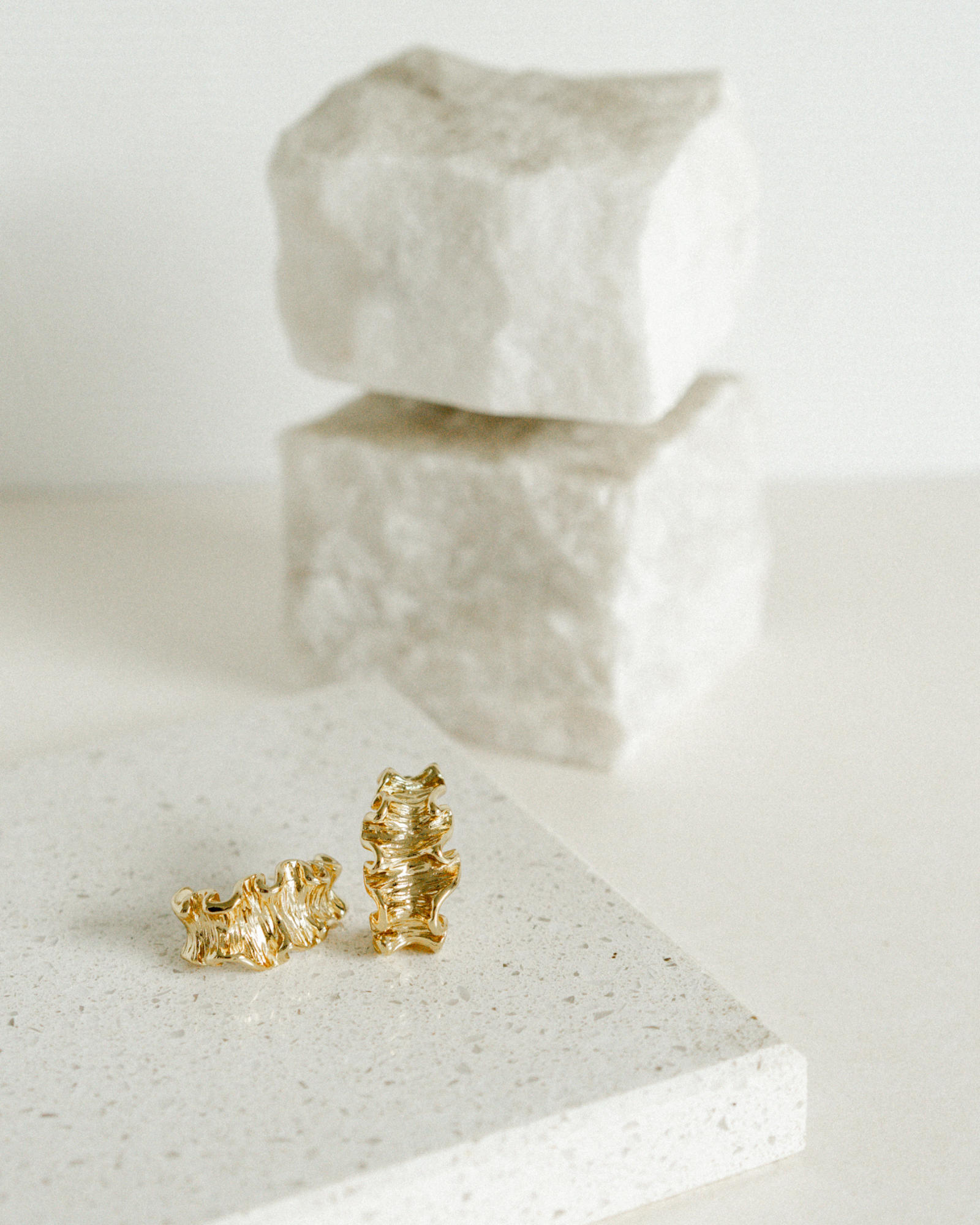 Crinkle Earrings - Gold