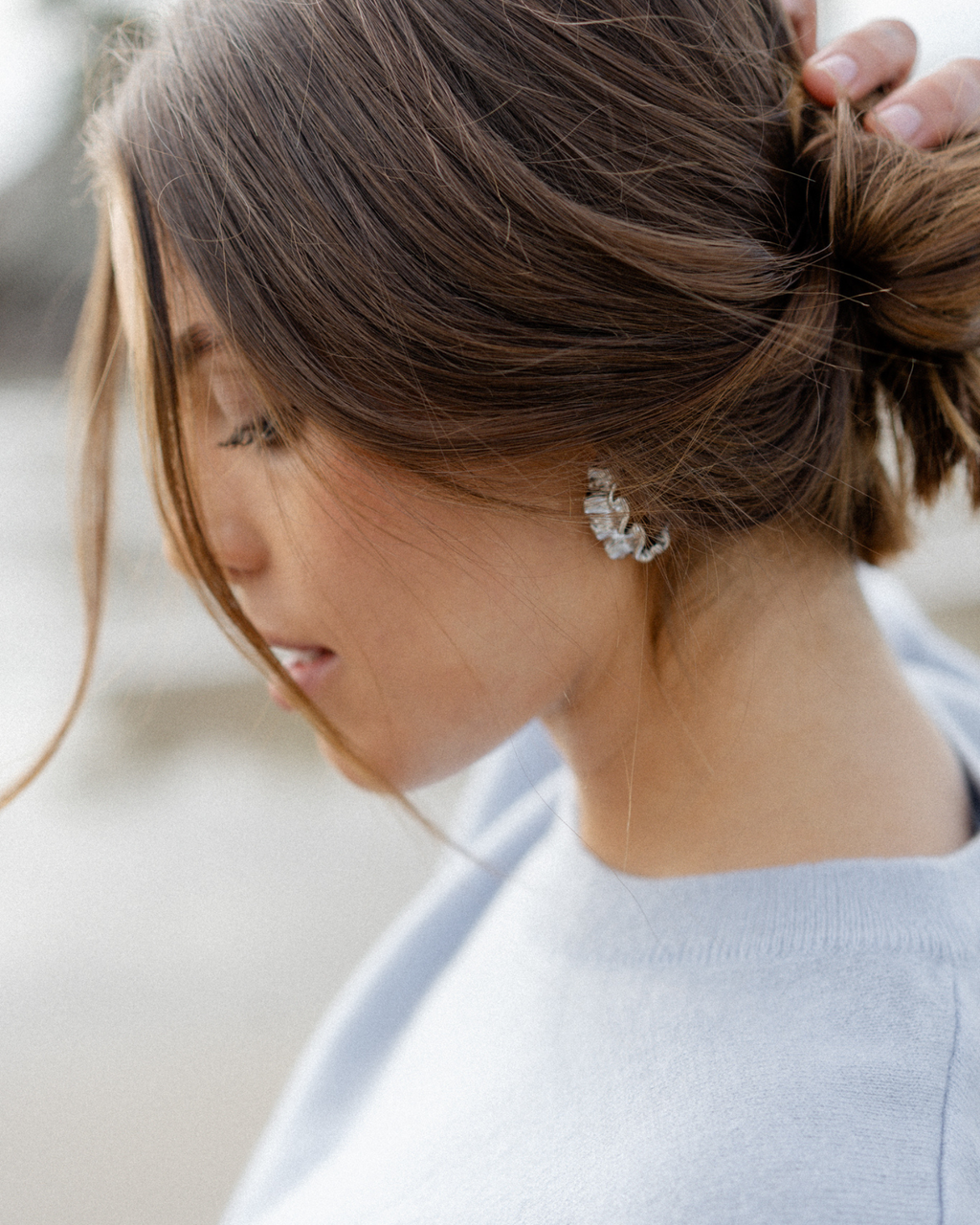 Crinkle Earrings - Silver