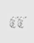 Crinkle Earrings - Silver