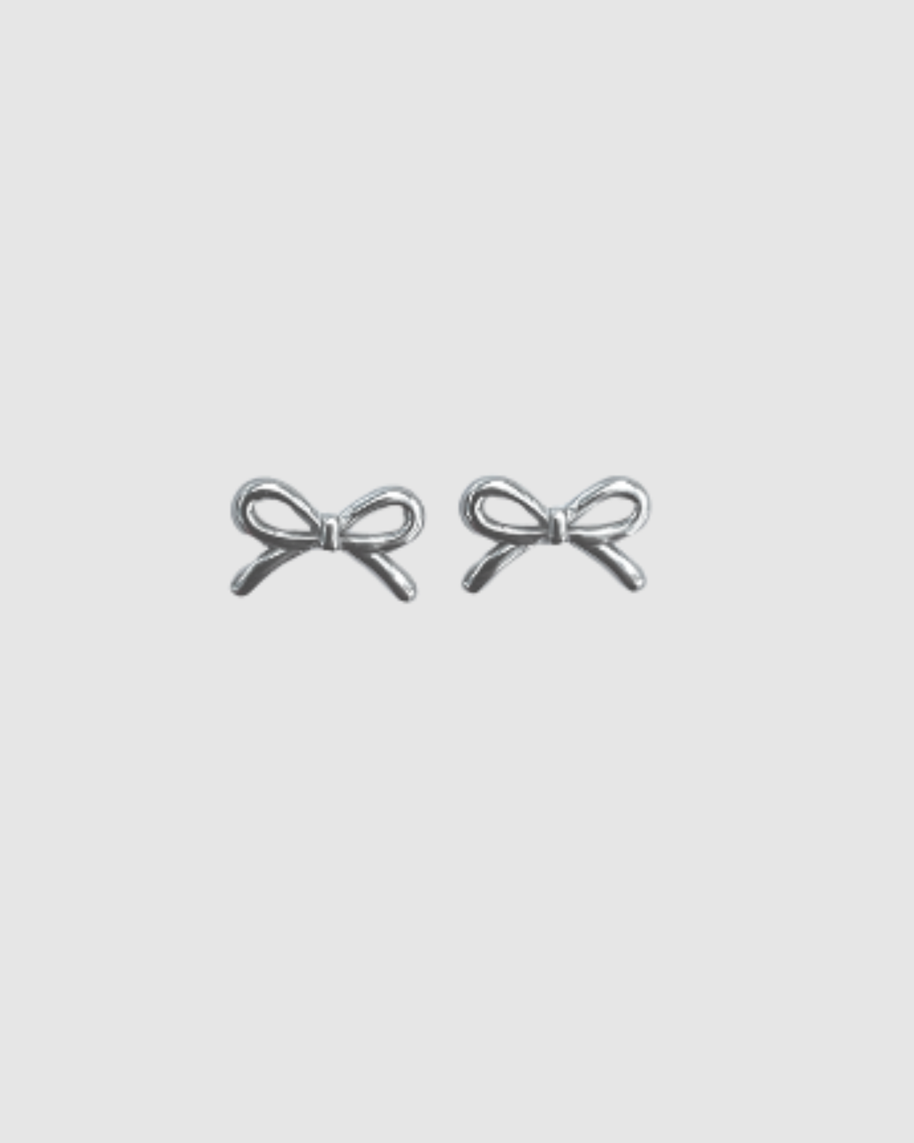 Mini Bow Earrings Medium - Silver