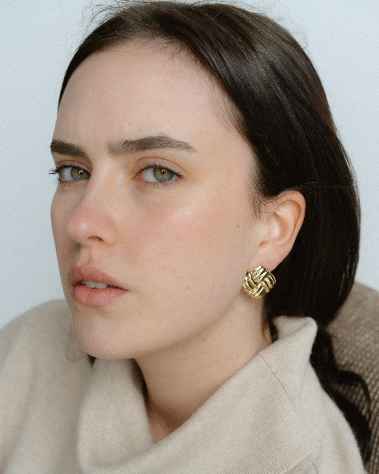 Quilted Earrings - Gold