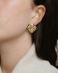 Quilted Earrings - Gold