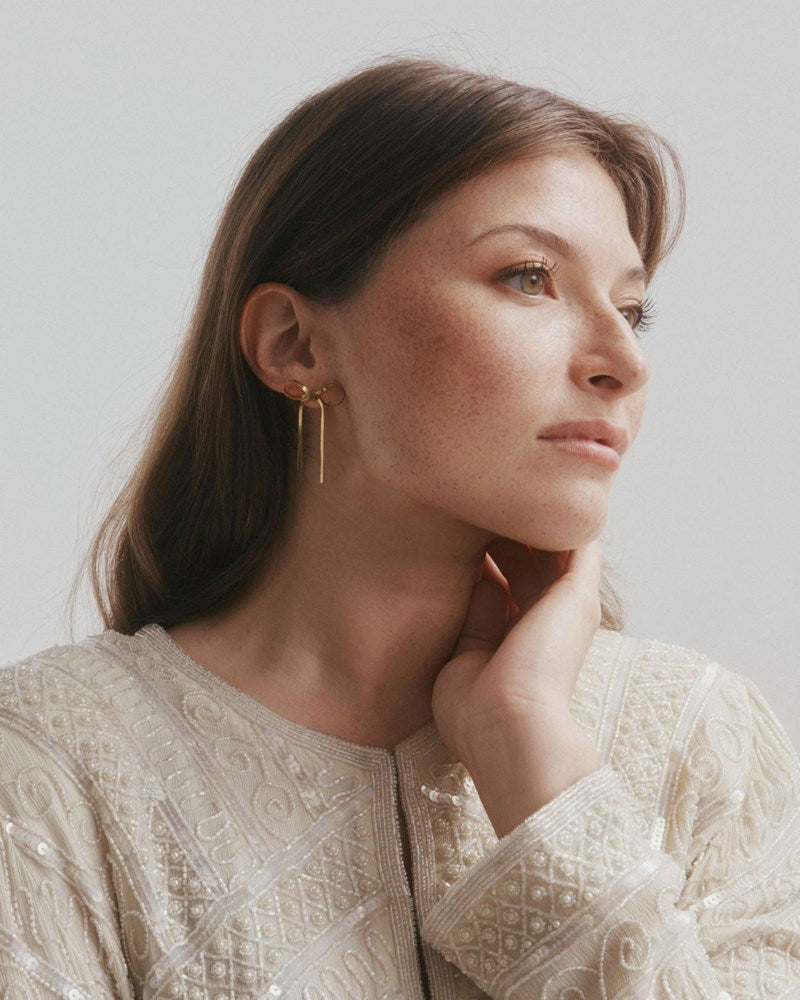 Ribbon Earrings - Gold